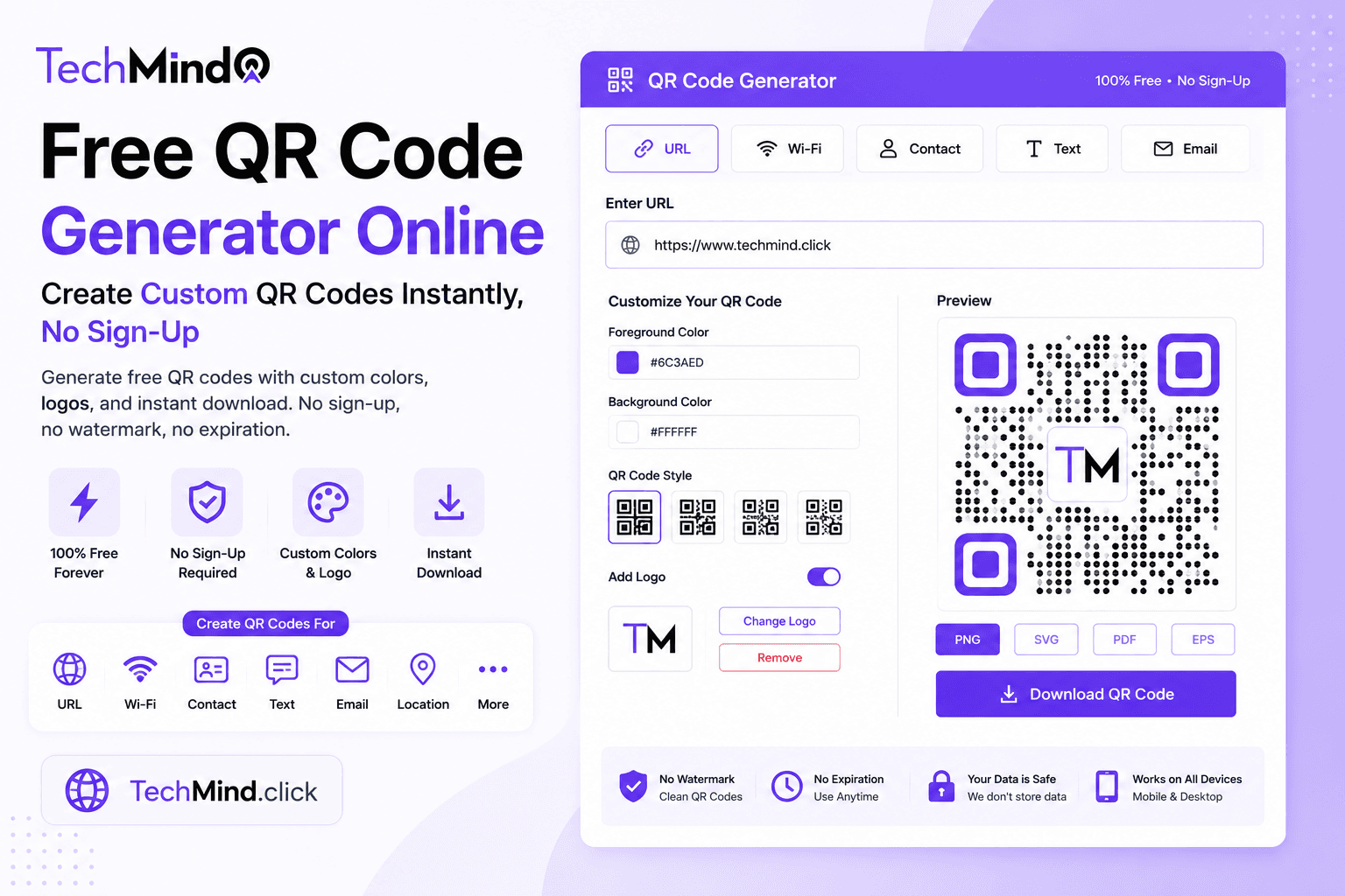 Free QR Code Generator Online - Create Custom QR Codes Instantly, No Sign-Up