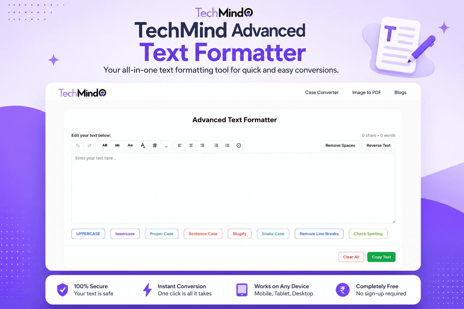 TechMind text case converter screenshot