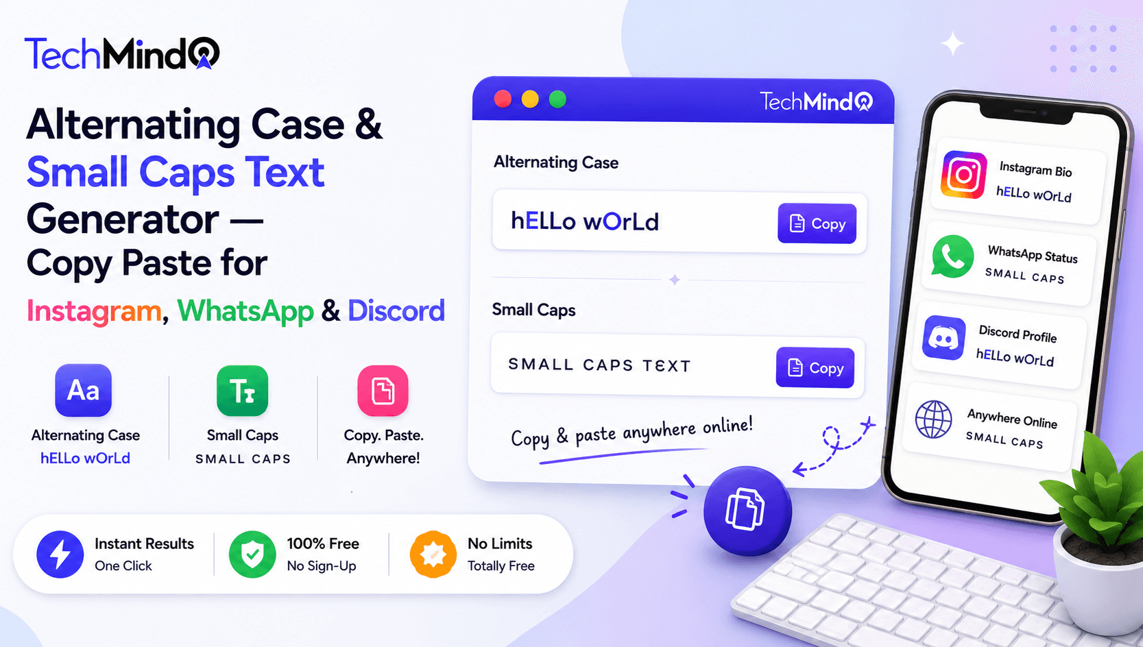 Alternating Case & Small Caps Text Generator - Copy Paste for Instagram, WhatsApp & Discord Alternating Case & Small Caps Text Generator - Copy Paste for Instagram, WhatsApp & Discord