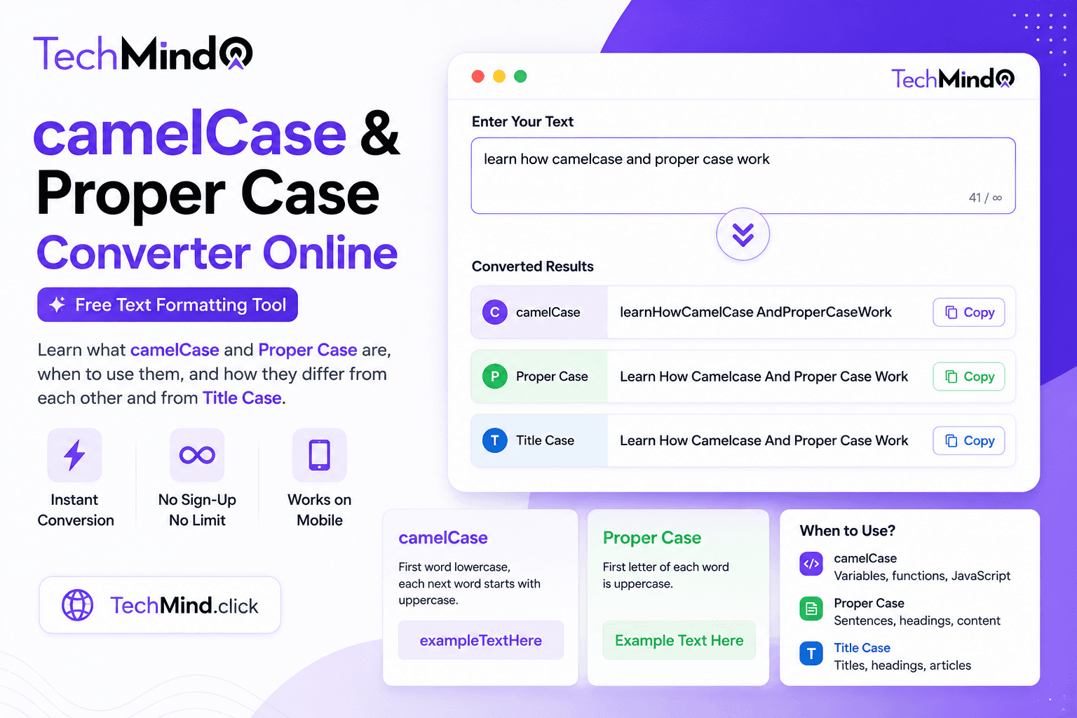camelCase and Proper Case Converter Online - Free Text Formatting Tool camelCase and Proper Case Converter Online - Free Text Formatting Tool